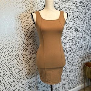 Tan fitted/stretchy dress